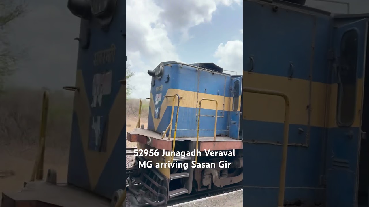 52956 Junagadh Veraval MG Train Arriving Sasan Gir Railway Station with YDM4