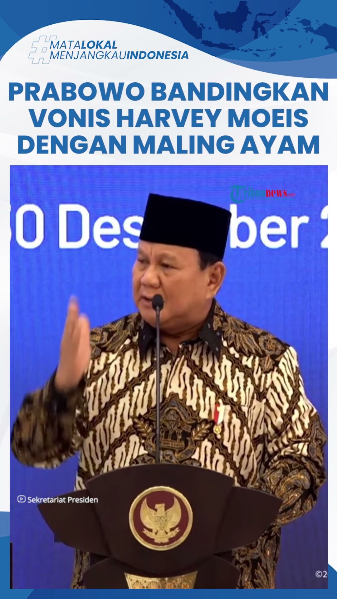 Geram Koruptor Rp 300 T Harvey Moeis Divonis Ringan, Prabowo Bandingkan dengan Vonis Maling Ayam