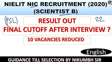 NIELIT NIC SCIENTIST B EXAM RESULT OUT