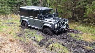 Land Rover Defender tasting mud