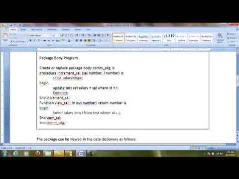 Package in Oracle PL SQL