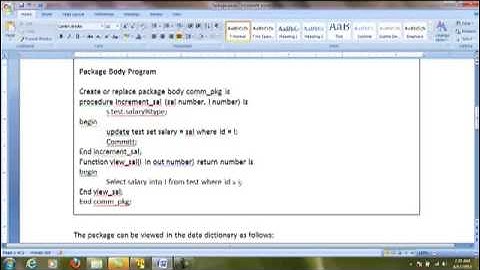 Package in Oracle PL SQL