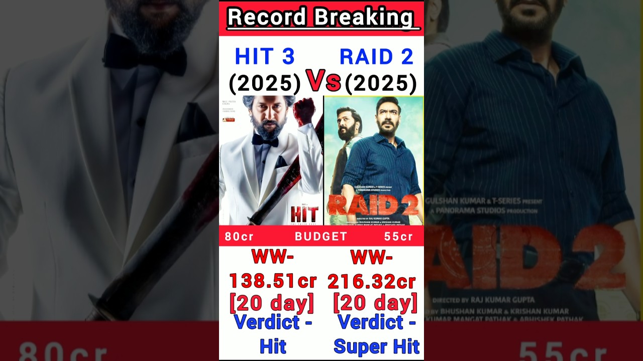 Raid 2 Vs Hit 3 Box Office Collection | Raid 2 day 20th collection 