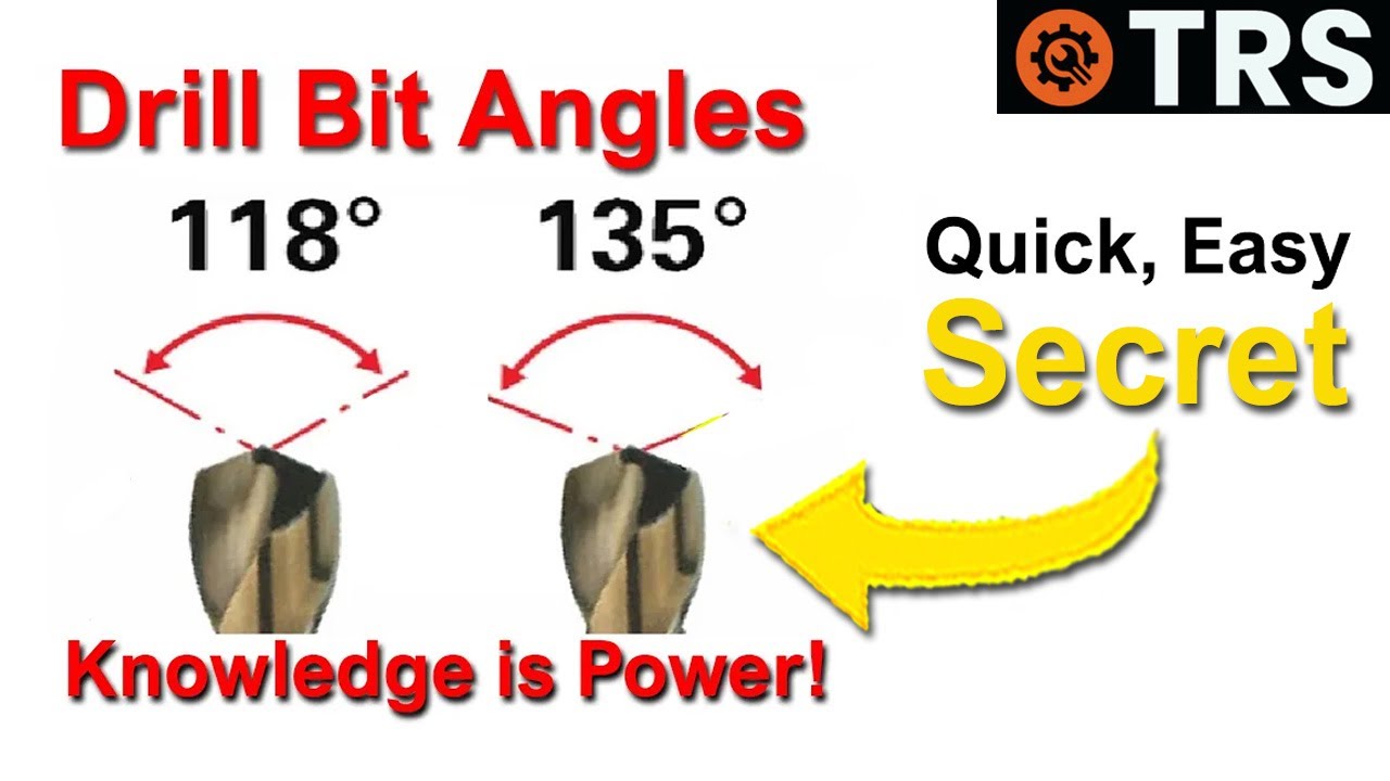 Drill bit angles 'Easily Explained', recommended angles for materials
