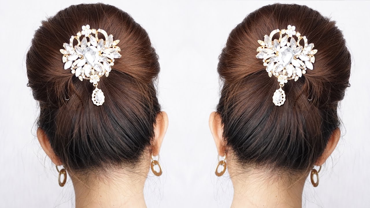 best-hairstyle-for-ladies-with-long-hair-high-bun-hairstyle-with-donut