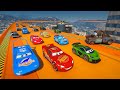 Race pixar cars mcqueen vs the king police cars jackson storm cal weathers dale earnhardt  friends