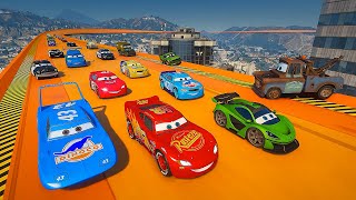 Race Pixar Cars McQueen VS The King Police Cars Jackson Storm Cal Weathers Dale Earnhardt &amp; Friends