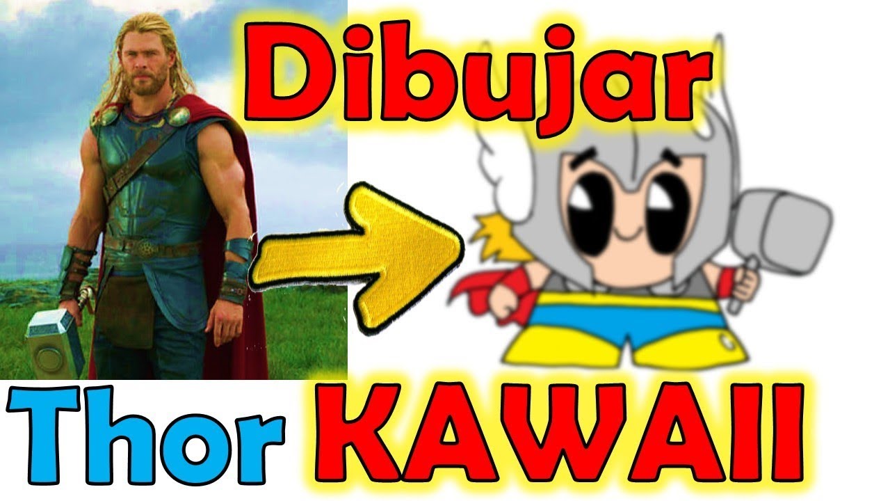 Dibujar a THOR estilo KAWAII paso a paso , how to draw thor kawaii step ...