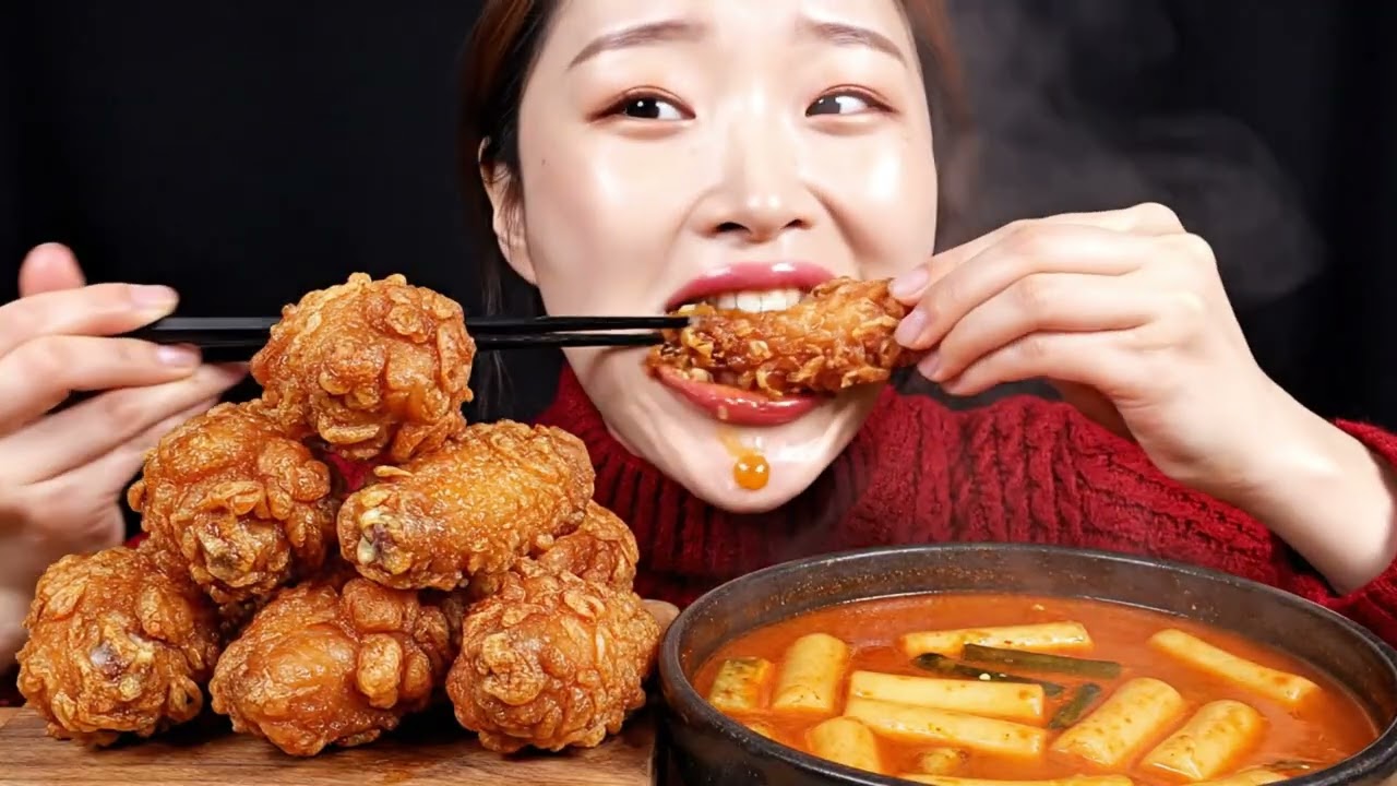 CRISPY FRIED CHICKEN ASMR Big Bite Mukbang 😋🔥