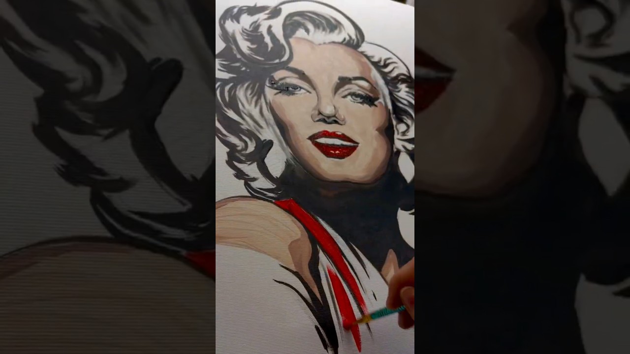 Painting the Icon: Marilyn Monroe 💋 Gold & Acrylics shorts  