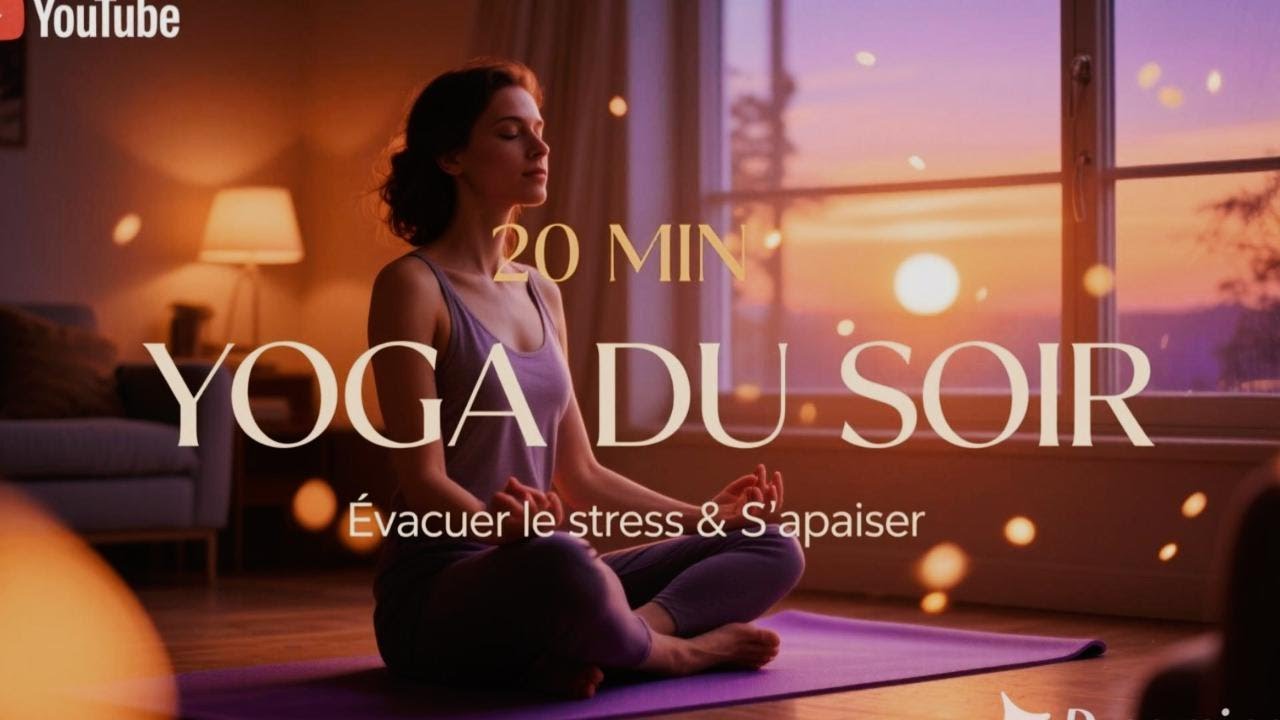 20 MIN de YOGA DU SOIR pour ÉVACUER le stress & S’APAISER | Routine ...