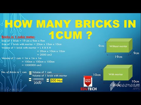 Video: Ilan Ang Mga Brick Sa 1 Cubic Meter M? 30 Mga Larawan Ano Ang Bilang Ng Mga Piraso Sa Isang Kubo? M Ng Pagmamason? Pagkonsumo Ng Mga Brick Na May Sukat Na 250x120x65 Mm