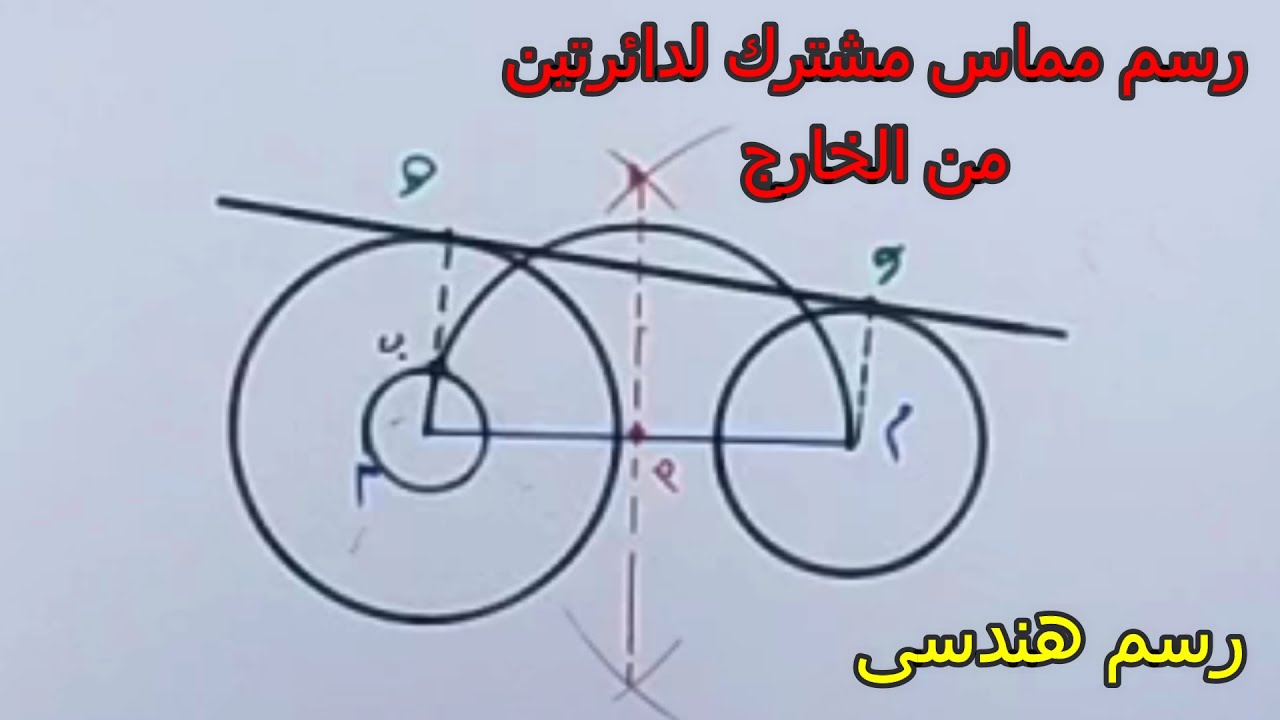 رسم مماس مشترك لدائرتين من الخارج