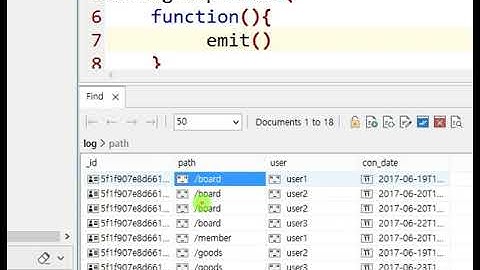Webjjang MongoDB ver.2 06-03 mapReduce 03 메뉴 로그 통계 처리(웹짱과 함께하는 몽고디비)