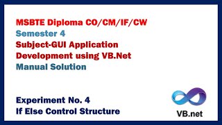 Experiment No. 4C_LOGICAL OPERATOR | MSBTE Diploma Sem. 4 | GUI APPLICATION DEVELOPMENT USING VB.NET