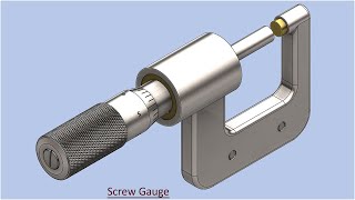 Screw Gauge Modelling with Animation (Volume-3) || SolidWorks Tutorial