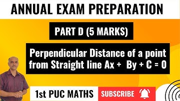 PERPENDICULAR DISTANCE OF A POINT FROM A STRAIGHT LINE Ax + By + C = 0 | #Maths #1stpucmaths
