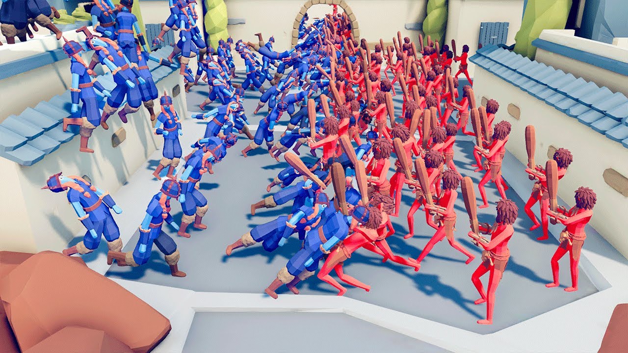 TRIBAL ARMY vs VIKING TEAM / Totally Accurate Battle Simulator ( TABS )