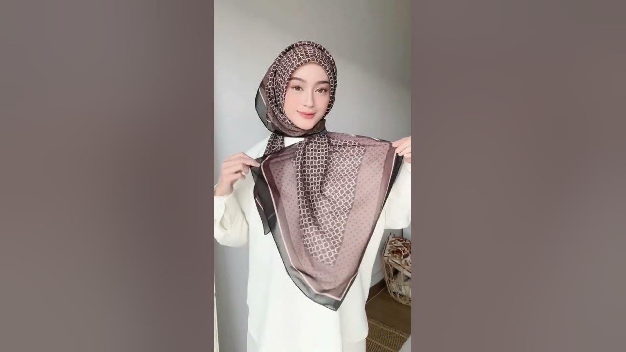Cara pakai hijab segi empat simple cantik dan kekinian 2025 #tutorialhijabmudah #hijab