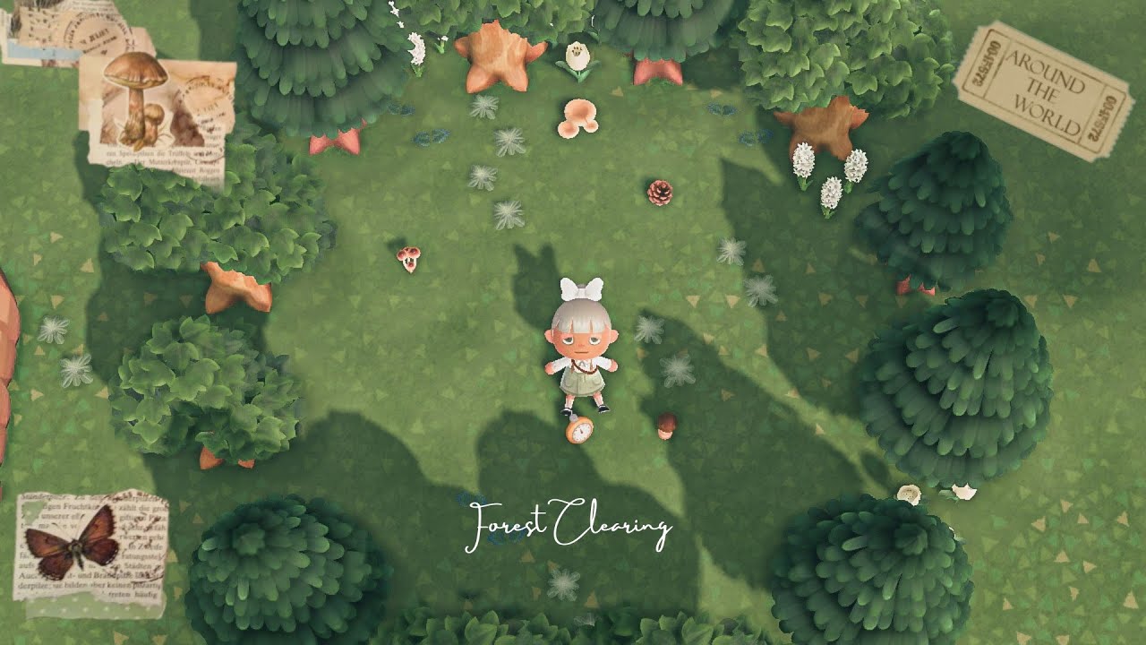 MAKING A FOREST CLEARING Speed Build Landscaping My Cottage Core Island #6 AnimalCrossingNewHorizons