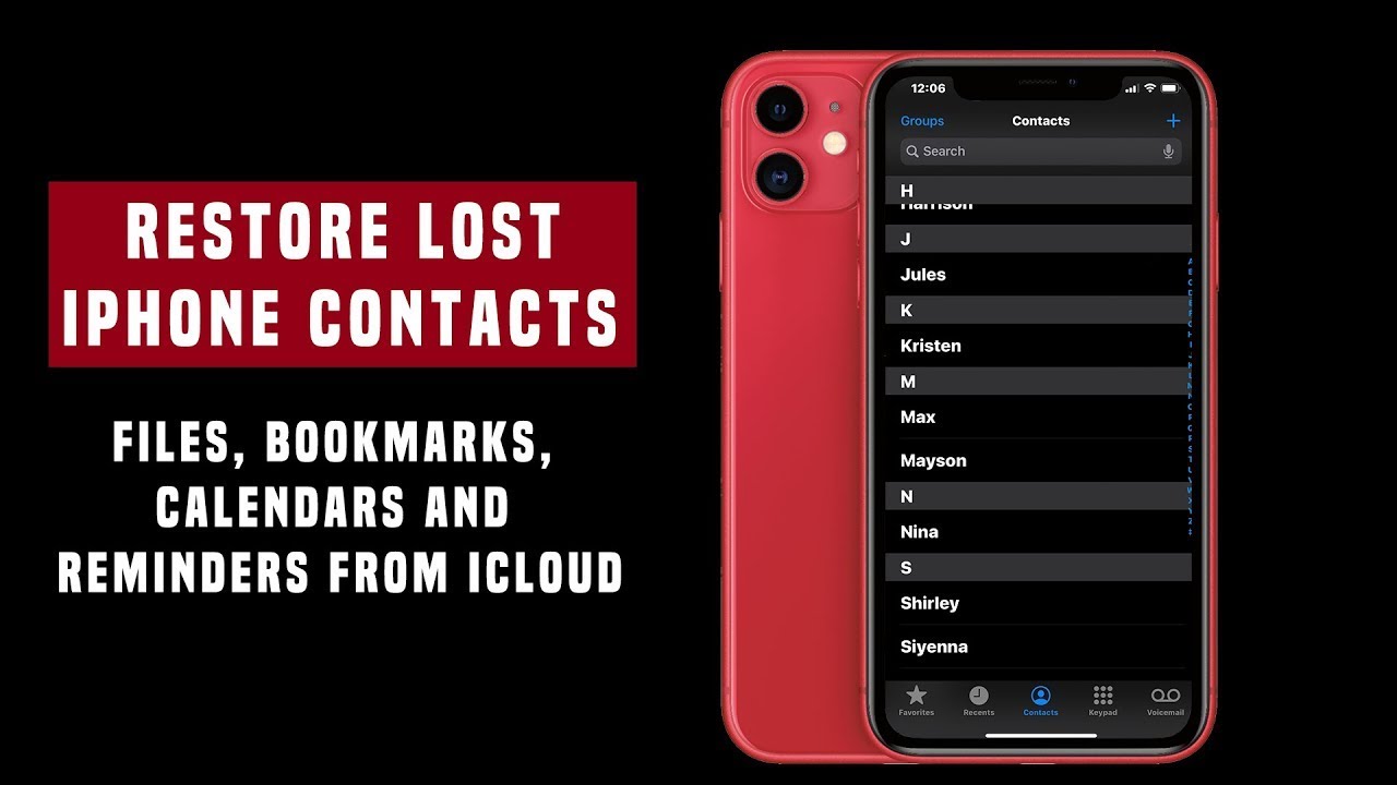 Restore Lost iPhone 11 Contacts, Files, Bookmarks, Calendars and