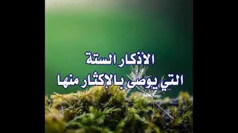 الأذكار الستة هي السلاح الفتاك للقضاء على الهموم والأحزان ...