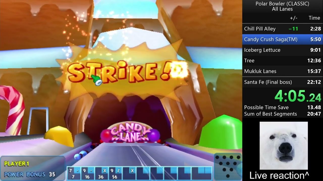 *WORLD RECORD* Polar Bowler (CLASSIC) Speedrun - All Lanes in 20:15