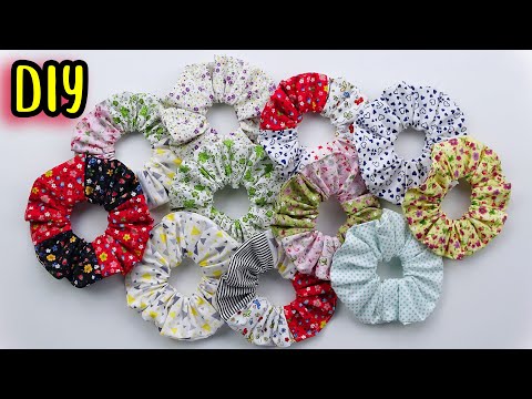 ARTIK KUMAŞLARLA LASTİKLİ TOKA YAPIMI / How To Make Hair Rubber Band At Home / DIY Hair Scrunchine