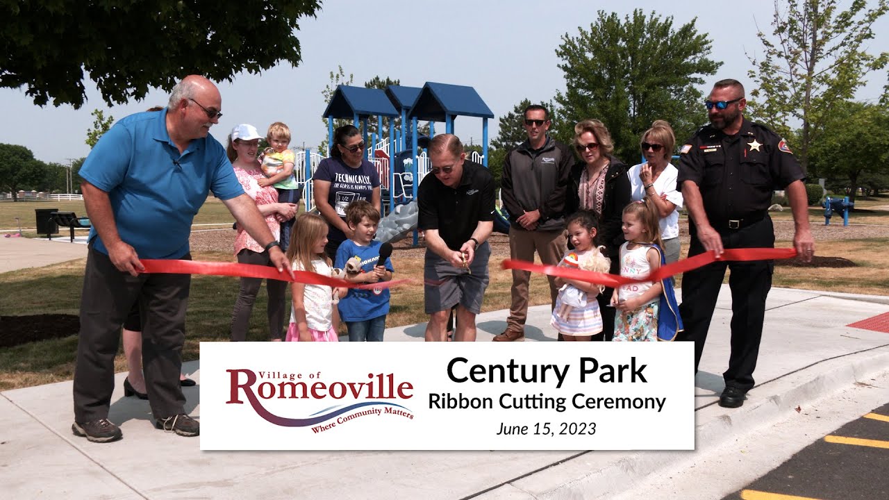 Romeoville Ribbon Cutting 2023 - Century Park - YouTube