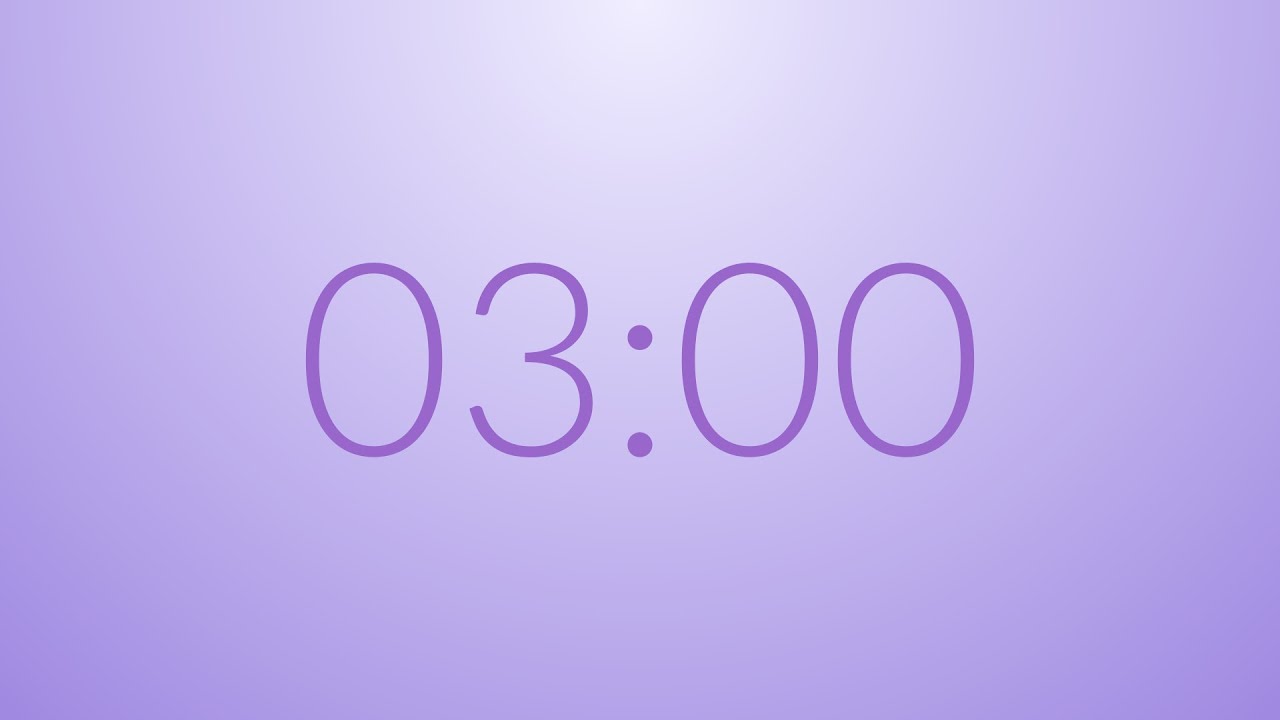 3-Minute Countdown Timer | (Titan White → Medium Purple) × Amethyst