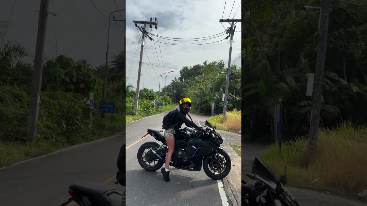 Откат назад мотоцикла при помощи эффекта пружины вилки за счёт переднего тормоза!