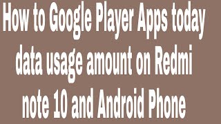 How to Google Player Apps today data usage amount on Redmi note 10 and Android Phone screenshot 4