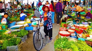 Walk Around Takhmao Market, Kandal Province, Cambodia​ - Vegetable, Fruit, Meat, Fish & more