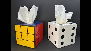 Colourful Cube Tissue Box Holder