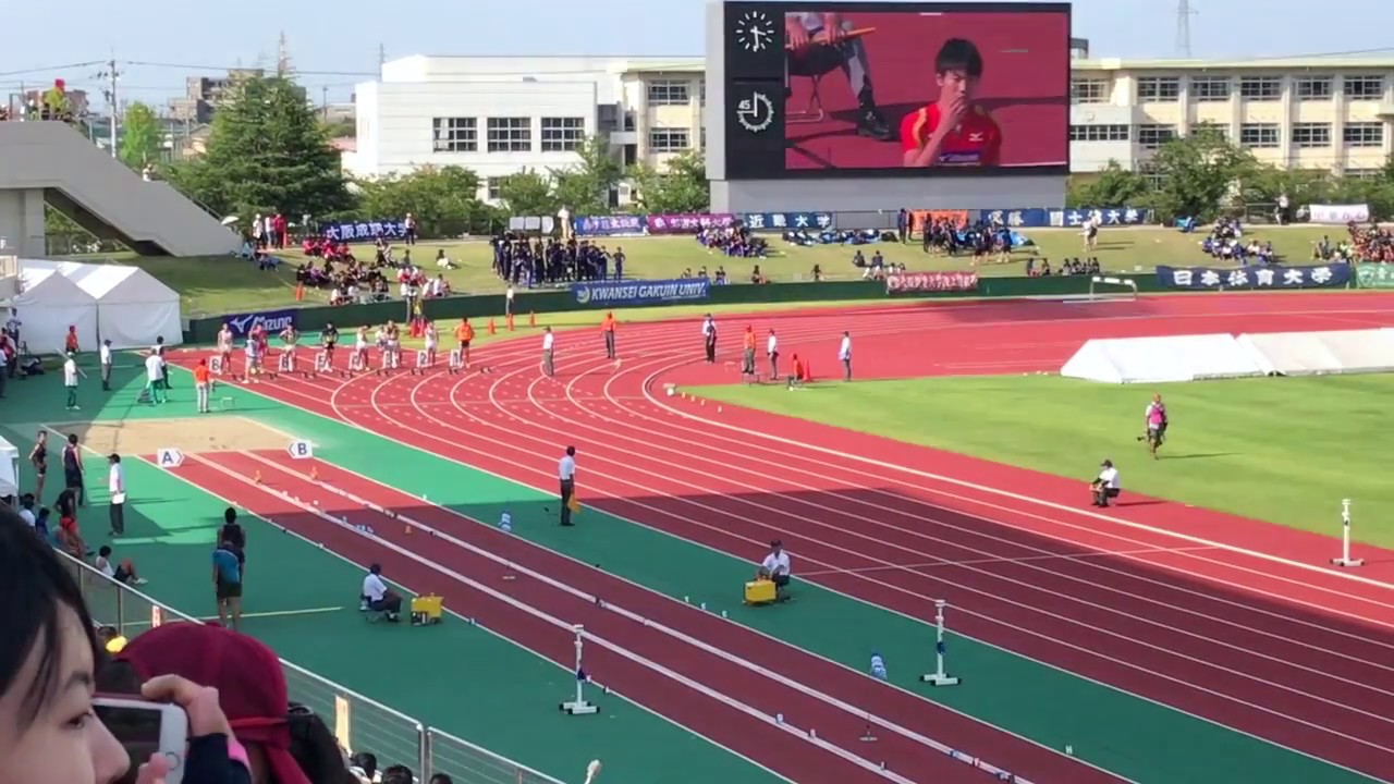 2017 日本インカレ 男子100ｍ決勝   桐生祥秀選手 日本人選手初の９秒台