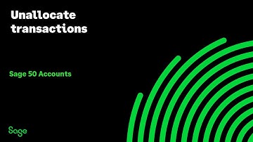 Sage 50 Accounts (UK) - Unallocate transactions
