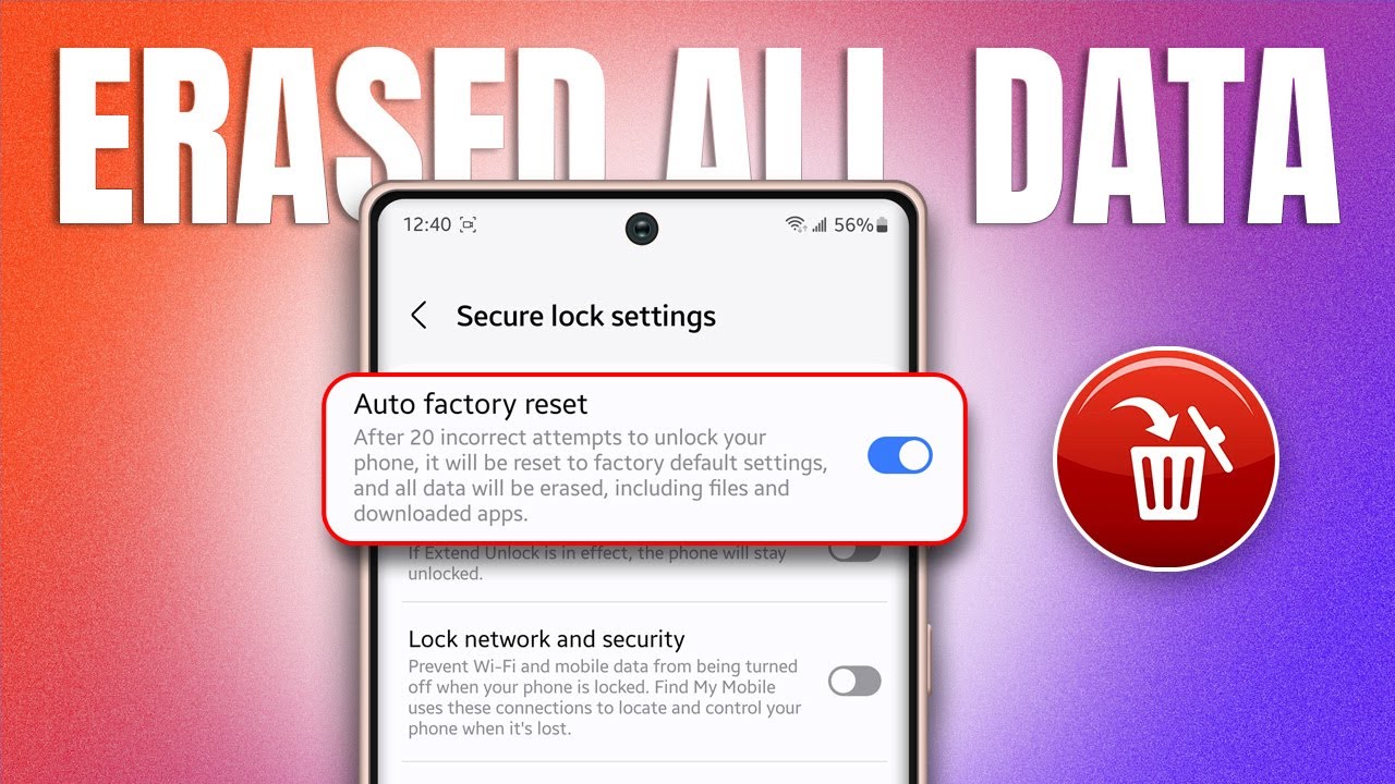How to Set Auto Factory Reset When Wrong Password Is Entered ...