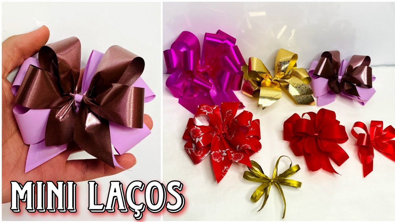 COMO FAZER MINI LAÇO PRA DECORAR MINI CESTA E PRESENTE