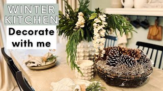 2024 Winter Kitchen Decorate with Me | After Holidays Decorating