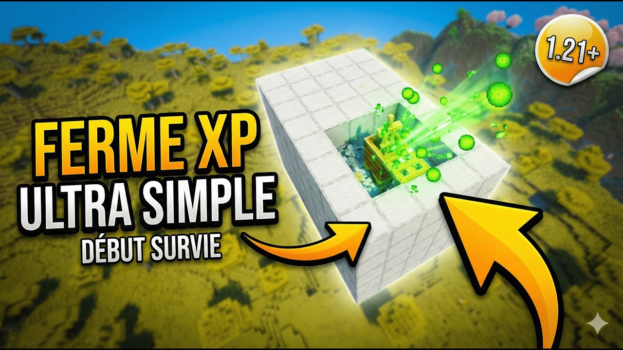 Ferme XP ultra simple pour bien débuter en survie (Minecraft Java 1.21+)