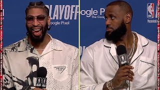 LeBron James \& Anthony Davis on Game 4 Win vs Warriors, Postgame Interview