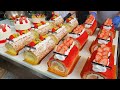 부드러운 시트안에 크림이 한가득! 딸기 롤케이크, 파주에 있는 베이커리 / How to make strawberry roll cake - Korean street food