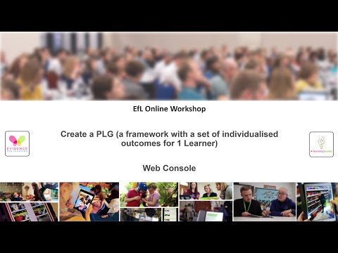 EfL Online Workshop: Create a PLG a framework with a set of individualised outcomes for 1 Learner