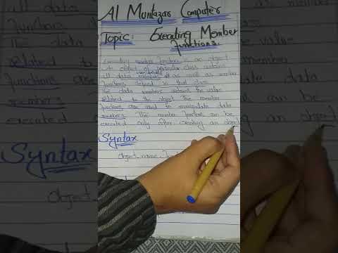 BS (hons) C++ Language ||| Lecture# 89||| Executing Member Functions with Syntax