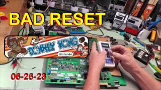 Donkey Kong Tkg4 Arcade Pcb Repar - Bad Reset 230626