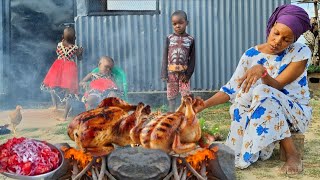 Rustic African Village Outdoor Cooking Grilling 3 Y Whole Chickens