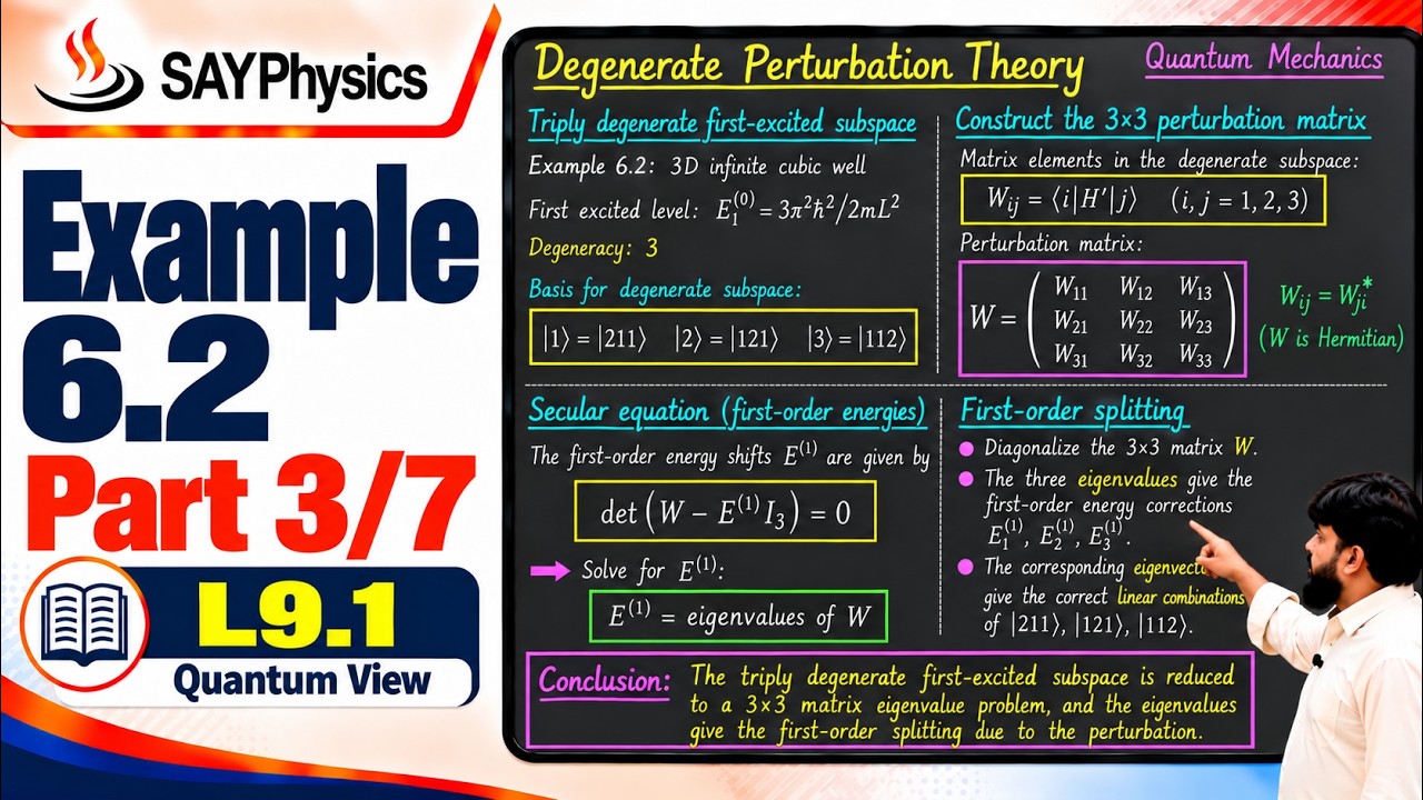 L9.1 Degenerate Perturbation Theory: Example 6.2 3/7 - YouTube