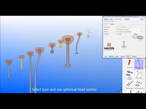 Spherical Head Anchors in Tekla 