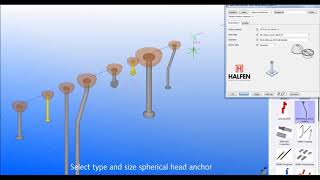 BIM film Spherical Head Anchors in Tekla