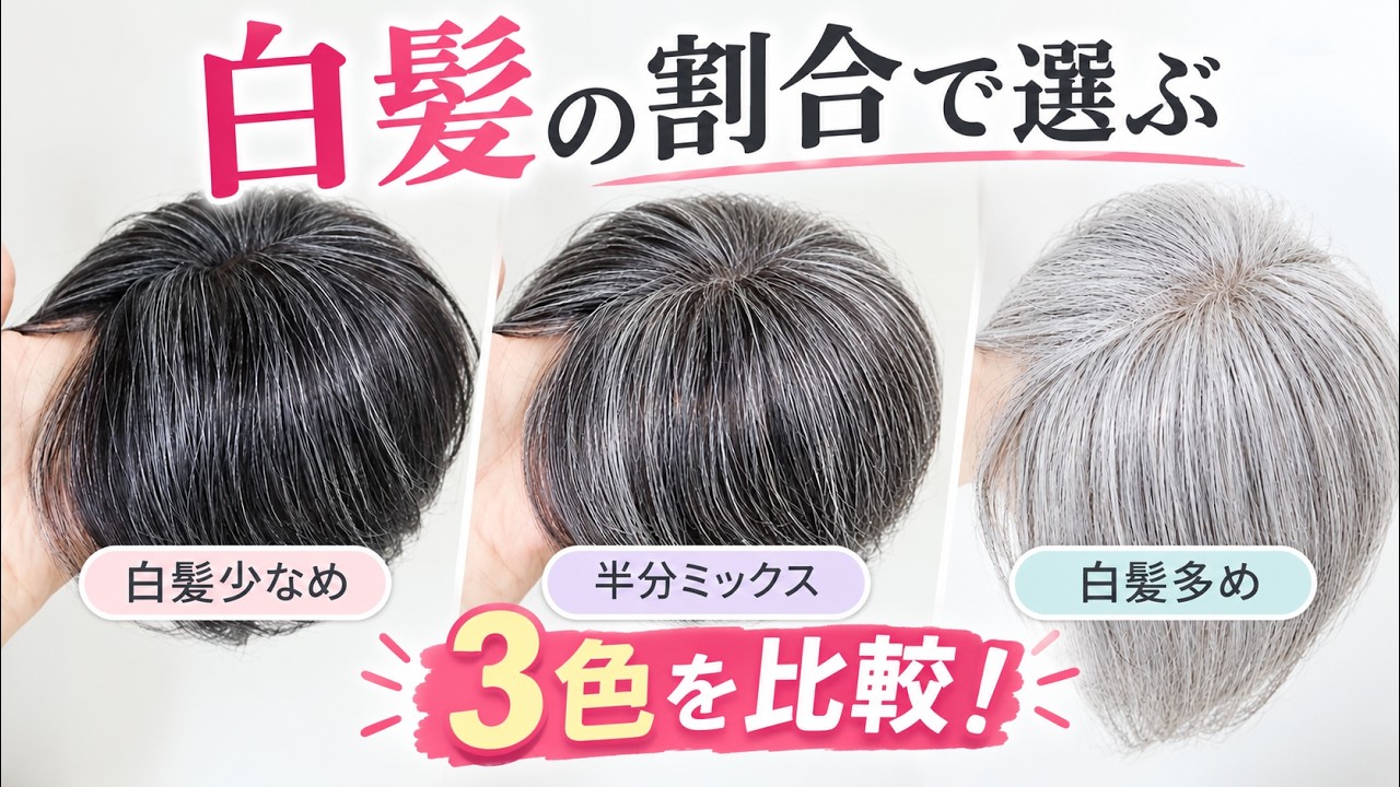 公式】私元気ウィッグ専門店 | 【中面積 8×12cm】白髪 部分ウィッグ
